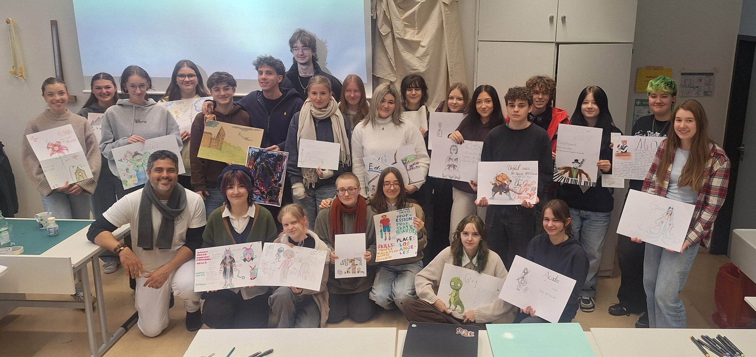 Comicworkshop mit dem brasilianischen Künstler Hugo Canuto an unserer Schule